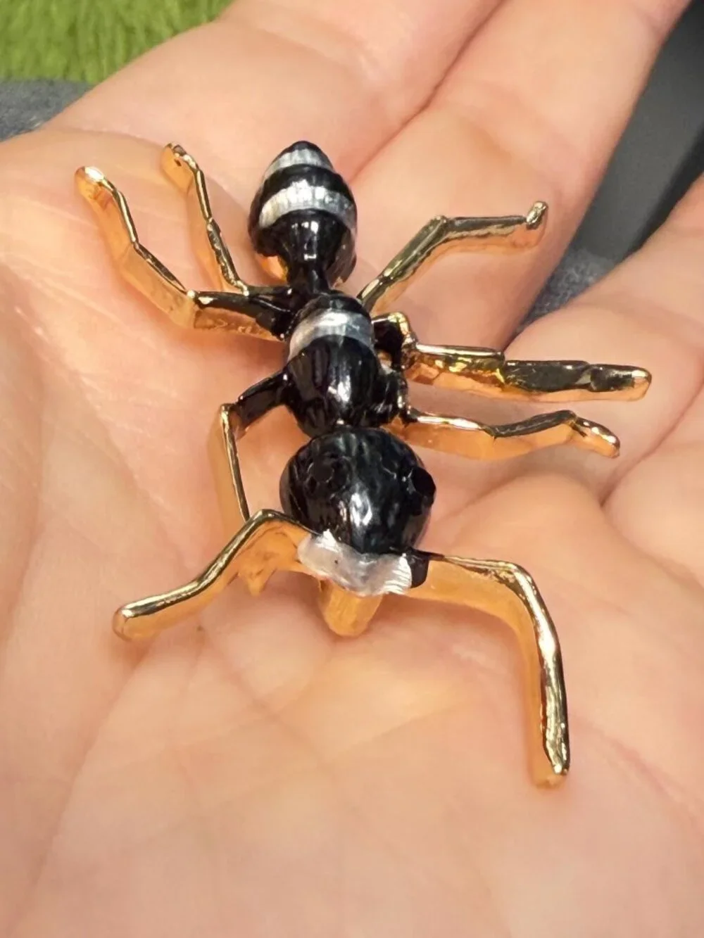 Ant Brooch Gold Tone Insect Pin Bug Jewelry Statement Style 2.25 inches